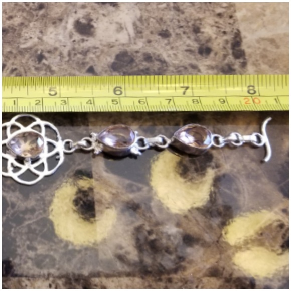 Genuine, Natural Morganite Bracelet 8" long - Picture 5 of 5